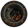 American 3D visual Halloween round rug crystal velvet floor mat holiday home decor durable soft - 729HalloweenMat-11