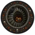3D optical illusion round rug gothic raven skull autumn leaves floor mat home decor - 729HalloweenMat-4 / 60*60cm