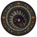 3D Optical Illusion Crystal Velvet Round Rug Halloween Witchcraft Festival Decorative Floor Mat - 729HalloweenMat-5