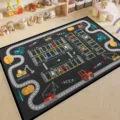 Tapis de jeu parking circulation avec routes et voitures pour chambre garcon detail - 40x60cm Pliable / Tapis pour enfant 01
