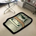 Tapis de sol moderne motif billets de dollar de dessin anime pour salon chambre chic - FY818 Billet de Dollar-12 (Velours de Cristal Fond à Points) / 40x60cm