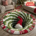 Weihnachten 3D Illusion runder Teppich weich Kaschmir Gefühl Urlaub Heim Dekor Teppich - 40x40cm (Kaschmir-ähnlich) / Weihnachtsstil 03