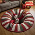 Weihnachten 3D Illusion runder Teppich weich Kaschmir Urlaub Heim Boden Dekor Detail Ansicht - 40x40cm (Kristallsamt) / 3D Visuelle Weihnachtsmatte-08