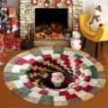 Detailansicht des 3D Weihnachts-Illusion Teppichs mit Weihnachtsmann für festliche Deko. - 40x40cm / Weihnachtsstil-12