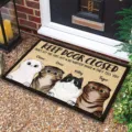 Cute cat doormat non-slip entrance floor mat funny pet theme welcome rug for front door - 40*60cm / Four Cats