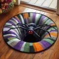 Halloween 3D optische Täuschung runder Teppich weich Plüsch Bodenmatte Heimdeko - 40x40cm / 3D Visuelle Weihnachtsmatte-23