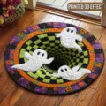 Halloween 3D Strudel runder Teppich, amerikanischer Feiertagsstil weicher Kaschmirteppich. - 40x40cm (Kristallsamt) / 3D Visueller Feiertagsstil-25