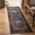 Prachtige Perzische stijl loper tapijt vintage bloemen motief anti-slip keukenmat - 40*60cm (Kristal Fluwelen) / Retro Donker Perzisch Patroon (Perzische Loper-29)