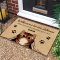 Cute cat doormat for home entry, anti-slip and dirt-resistant floor mat for indoor door porch decor. - 40*60cm / Big-Eyed Cat