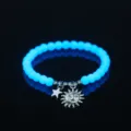 Leuchtende Perlen Armband mit Stern und Sonne Anhänger für schöne modische Damen Schmuck. - Stern Sonne Stil (NY831)