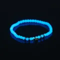 Leuchtendes blaues Perlenarmband mit schwarzem Stern Anhänger elastischer Modeschmuck Damen - Pentagramm Stil (NY833)