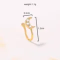 Anello da naso luna clip-on dorato con cristalli scintillanti, finto gioiello a forma di U. - Stile Luna (SE1437)