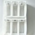 6-piece transparent rectangular glass storage jars set with lids in protective foam. - 400ml / 6 Pieces/Pack