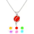 Aromatherapy cage pendant necklace with colorful pom pom balls variant for diy jewelry style. - Hollow Ball Style (NX086)