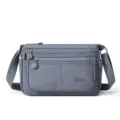 Sac bandoulière décontracté en nylon pour femme, sacoche de voyage multi-poches réglable. - Bleu Brume