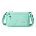 Mintgrüne Nylon Umhängetasche mit mehreren Taschen, leichte Freizeittasche für Damen. - Limonengrün