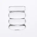 Transparent ribbed glass cup caterpillar design 470ml capacity 12cm height for coffee water - 470ML / Caterpillar Cup