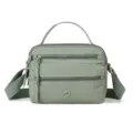 Light green nylon casual crossbody bag, multi-pocket stylish shoulder handbag for women. - Light Green