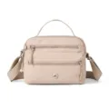 Casual solid color nylon crossbody shoulder bag for women lightweight daily handbag - Khaki