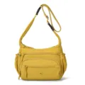 Stylish casual nylon cross-body shoulder bag for women in solid color with large capacity. - Yellow