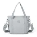Lightweight Nylon Casual Tote Bag with Adjustable Shoulder Strap and Crossbody Grey - Gray