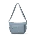 Lichtblauwe nylon schoudertas, casual forenzen crossbodytas met meerdere compartimenten. - Casual Crossbody-stijl (628HSL) / Blauw