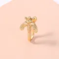 Squisito anello da naso ape dorata e orecchino a clip, gioiello da piercing elegante per donne. - Stile Piccola Ape (SE1197)
