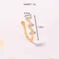 Anello naso finto in rame placcato oro con zirconi cubici leggero elegante. - Stile Geometrico a Z (SE1443)