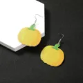 Halloween Kuerbis Ohrringe Mode Kunstleder orange Haengeohrhringe fuer Damen Party Schmuck - Oranger Kürbis Stil (NE1002)