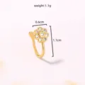 Polsino naso fiore oro clip senza piercing anello naso zircone gioiello corpo dettaglio - Stile Fiore (SE1441)