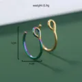 Minimalistische oorbellen neusringen set, roestvrij staal mode lichaam piercing sieraden. - Kleurrijk en Goud