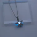 Leuchtender Seestern Anhänger Halskette Detailansicht, leuchtender Nacht Schmuck. - Leuchtendes Himmelblau (NY731)
