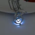 Glow in the dark dragon pendant necklace, hollow silver animal charm jewelry for women. - Dragon-Sky Blue Glow