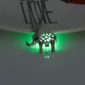 Glow in the dark elephant pendant necklace, vintage hollow locket chain fashion jewelry. - Elephant-Yellow Green Glow