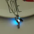 Glow in the dark hummingbird pendant necklace for women fashion luminous jewelry gifts. - Dove-Sky Blue Glow