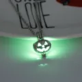 Halloween luminous pumpkin pendant necklace silver chain fashion glowing holiday gift item - Pumpkin-Yellow Green Glow