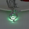 Luminous dragon pendant necklace, glow in the dark hollow winged dragon charm necklace silver. - Dragon-Yellow Green Glow