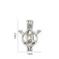 Silver metal hollow wing design DIY pearl cage pendant accessory close-up detail view. - Egg Angel Style (PL006)