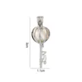 Silver key cage pendant hollow DIY jewelry accessory with pearl design size 3cm by 1.1cm - Pumpkin Key Style (PL012)