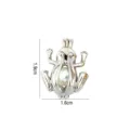 Vista dettagliata del ciondolo a gabbia rana argento per perla, dimensioni 1,9x1,6 cm. - Stile Rana (PL013)