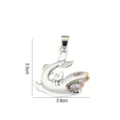 Ciondolo squalo argento accessorio gioielli fai da te animale gabbia perla 2.5x2.6 cm - Stile Squalo (PL015)