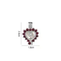 Ciondolo a gabbia cuore argentato accessorio gioielli DIY con pietre rosse e perla. - Stile Cuore Pietra Rossa (PL020)