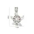 Ciondolo cavo a forma di stella marina argento accessorio DIY per perla misura 2.5cm - Stile Stella (PL021)