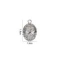 Ciondolo DIY cavo in argento con elegante design traforato, dimensioni di 1,8x1,5 cm. - Stile Forma Uovo (PL037)