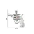 Ciondolo a gabbia per perle a forma di pistola revolver argentata per gioielli fai da te - Stile Revolver (PL046)
