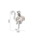 Ciondolo gabbia fenicottero argento accessorio gioielli fai da te, ciondolo animale collana. - Stile Fenicottero (PL047)