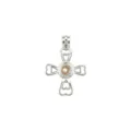 Ciondolo croce argento cuore cavo DIY gioiello accessorio perla gabbia medaglione. - Stile Croce Quadrifoglio (PL066)