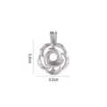 Ciondolo gabbia per perle fai da te in metallo argentato, 3.2cm, ideale per gioielli personalizzati. - Stile Rosa (PL333)