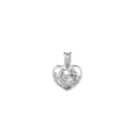 Ciondolo cuore argentato ritaglio elefante dettaglio primo piano accessorio gioielli - Stile Elefante Cuore (PL334)