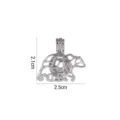 Ciondolo animale cavo in argento accessorio gioielli DIY, dimensioni 2,1x2,5cm mostrate. - Stile Orso (PL341)